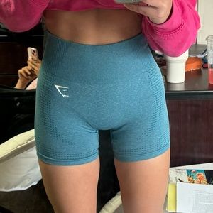 Blue gymshark biker shorts